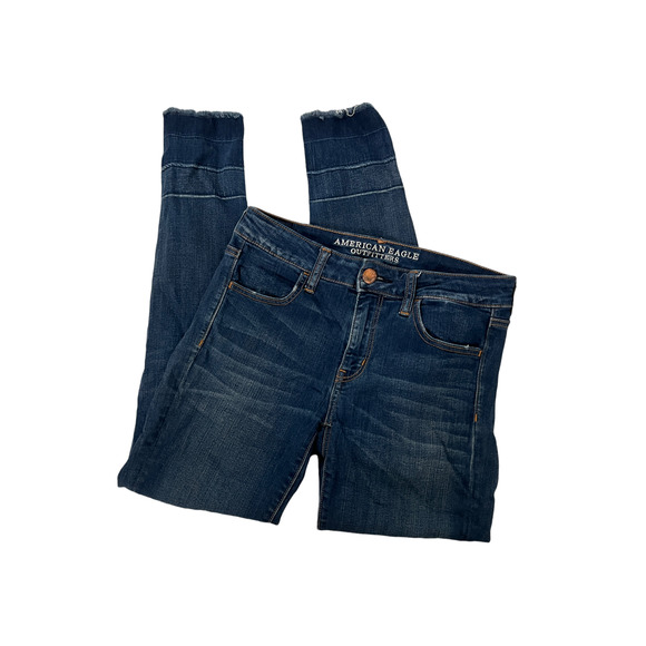 AMERICAN EAGLE OUTFITTERS Distressed Denim Jeggings Blue Jeans Women's Size 6 - Picture 1 of 6